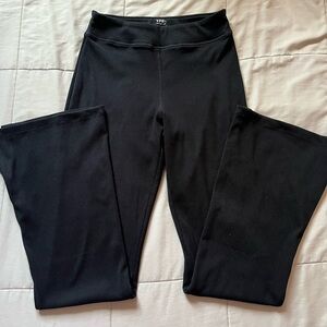 abercrombie kids black ribbed leggings